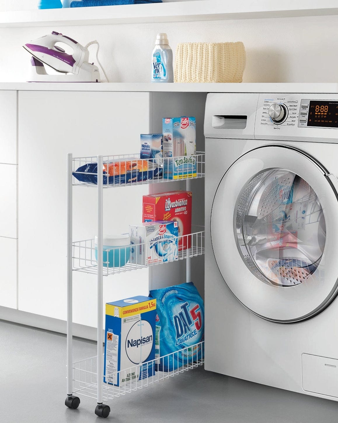 Metaltex 3 Tier Rolling Cart Fino 3 Kitchen Organisers and Storage MT493