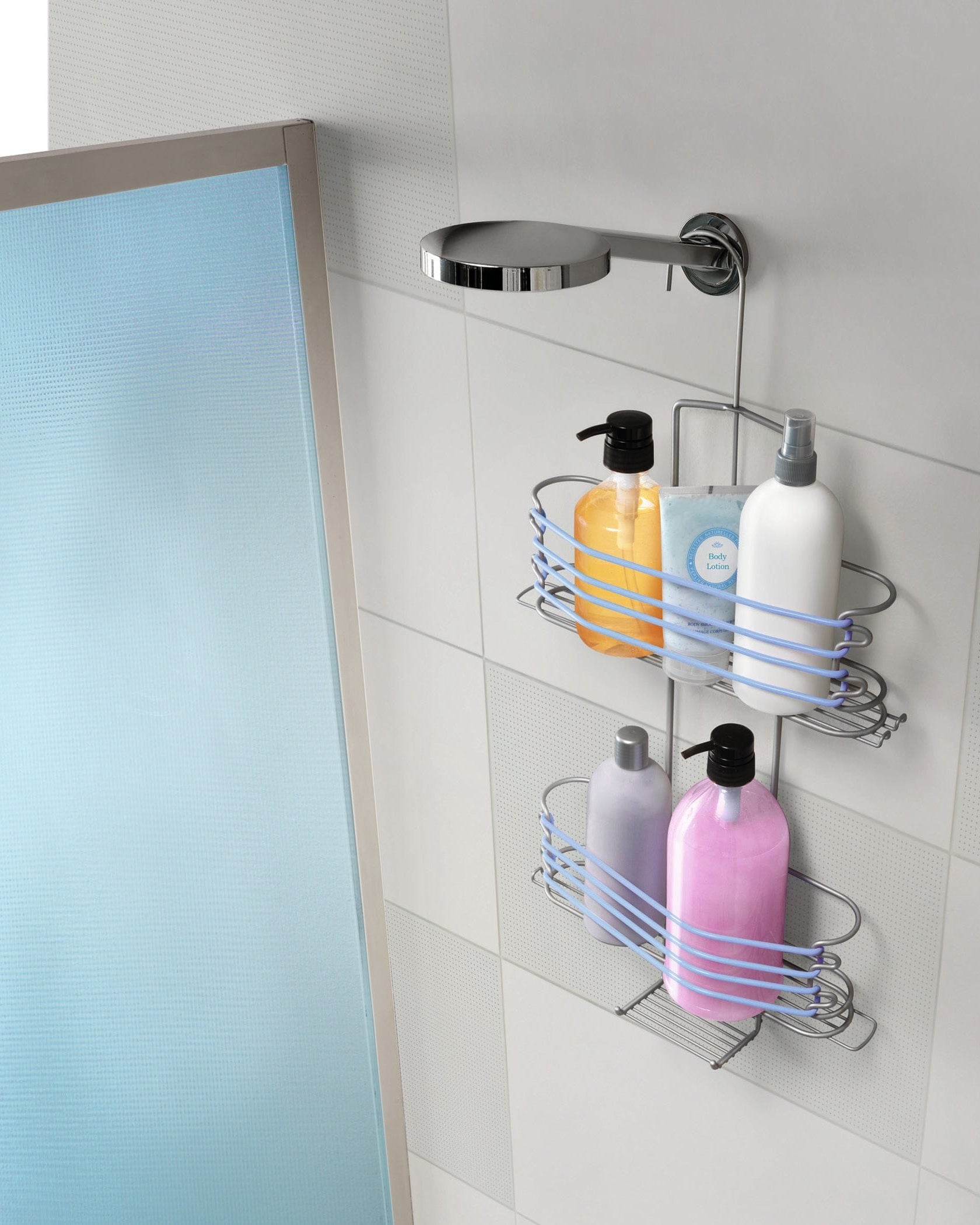 Metaltex Next Shower Caddy Frost Bathroom Organisers MT364