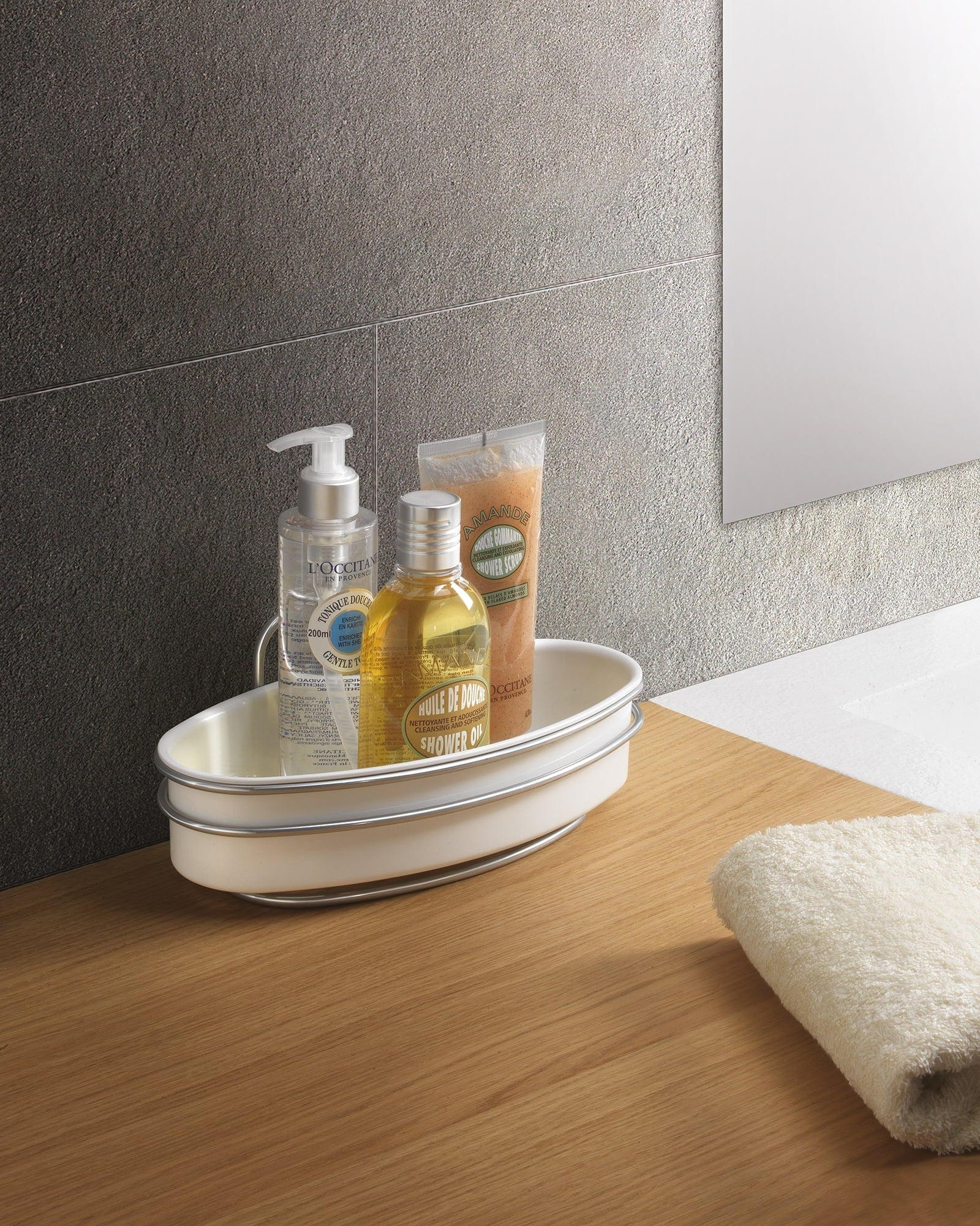 Metaltex Orbit 1 Tier Rectangular Shelf Bathroom Organisers MT513