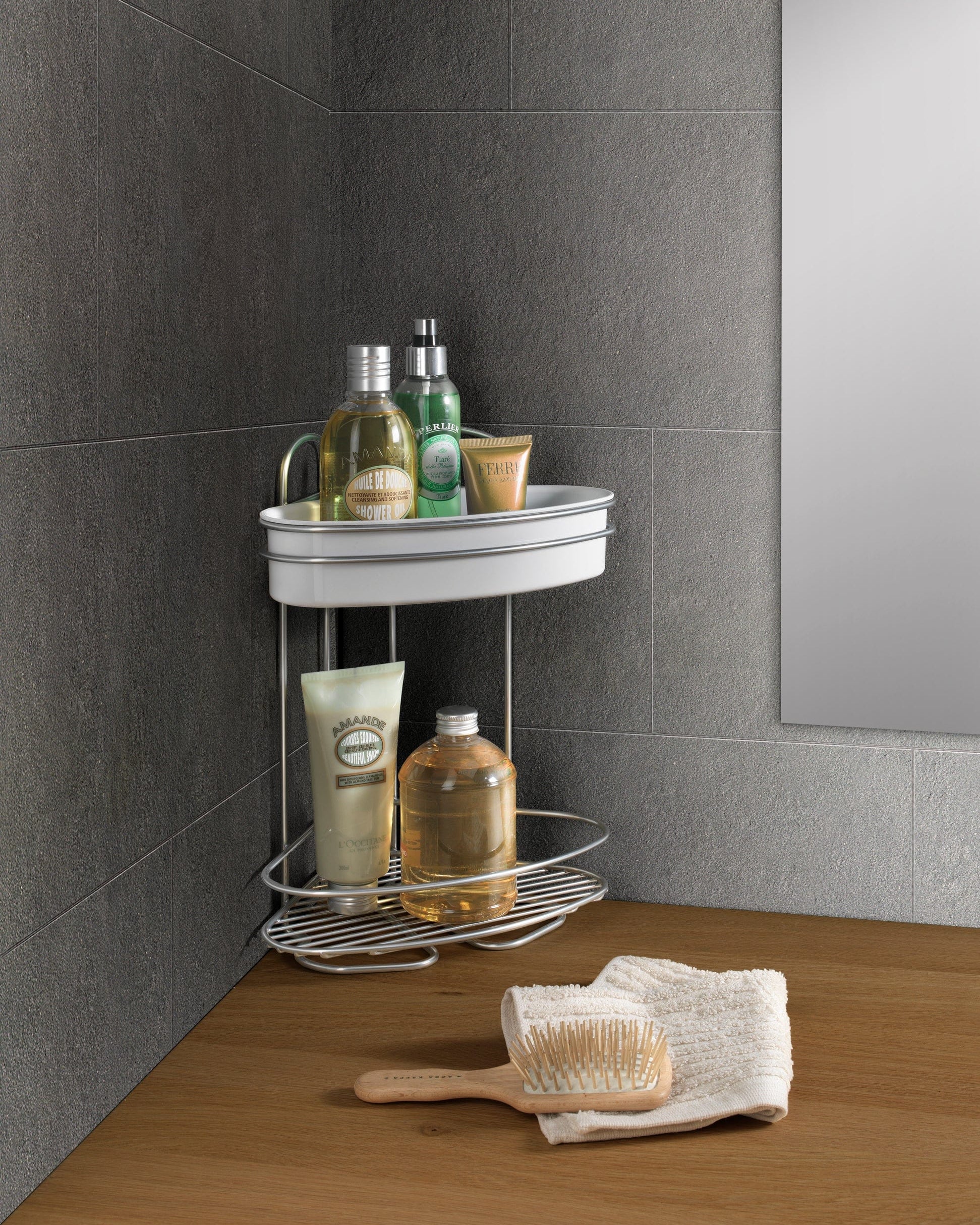 Metaltex Orbit 2 Tier Rectangular Shelf Bathroom Organisers MT515
