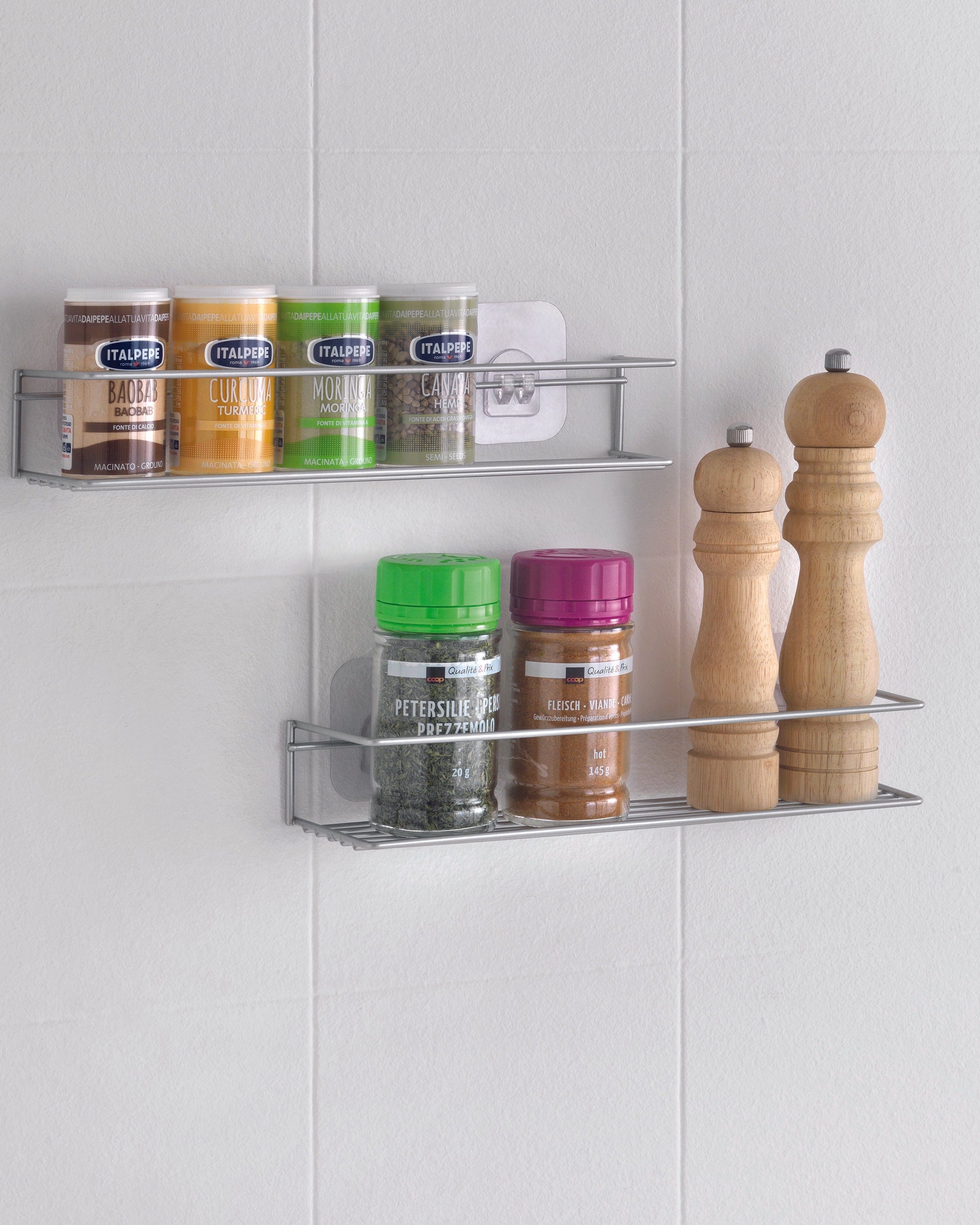 Metaltex Set of 2 Spice Rack Kitchen Organisers and Storage MT598