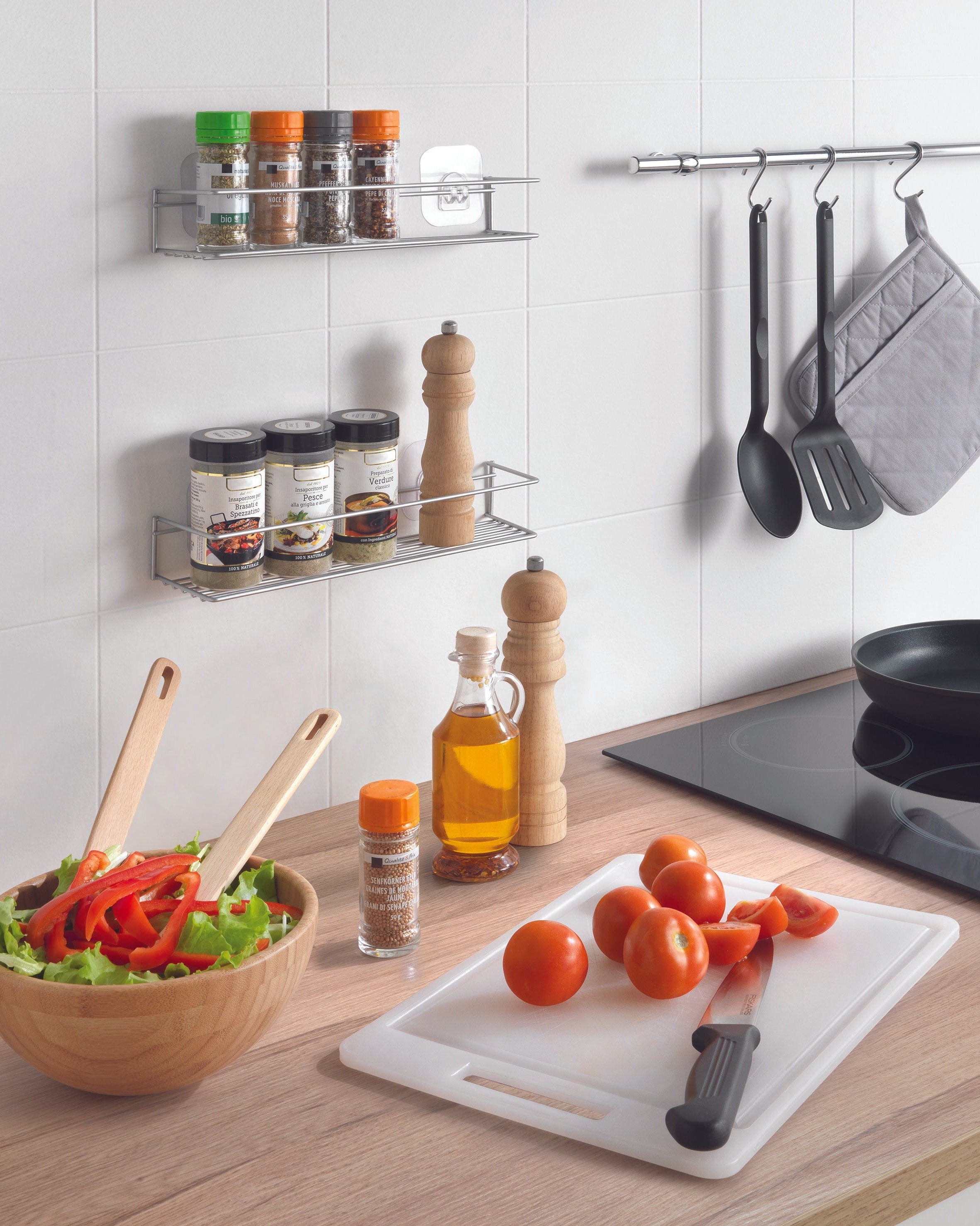 Metaltex Set of 2 Spice Rack Kitchen Organisers and Storage MT598