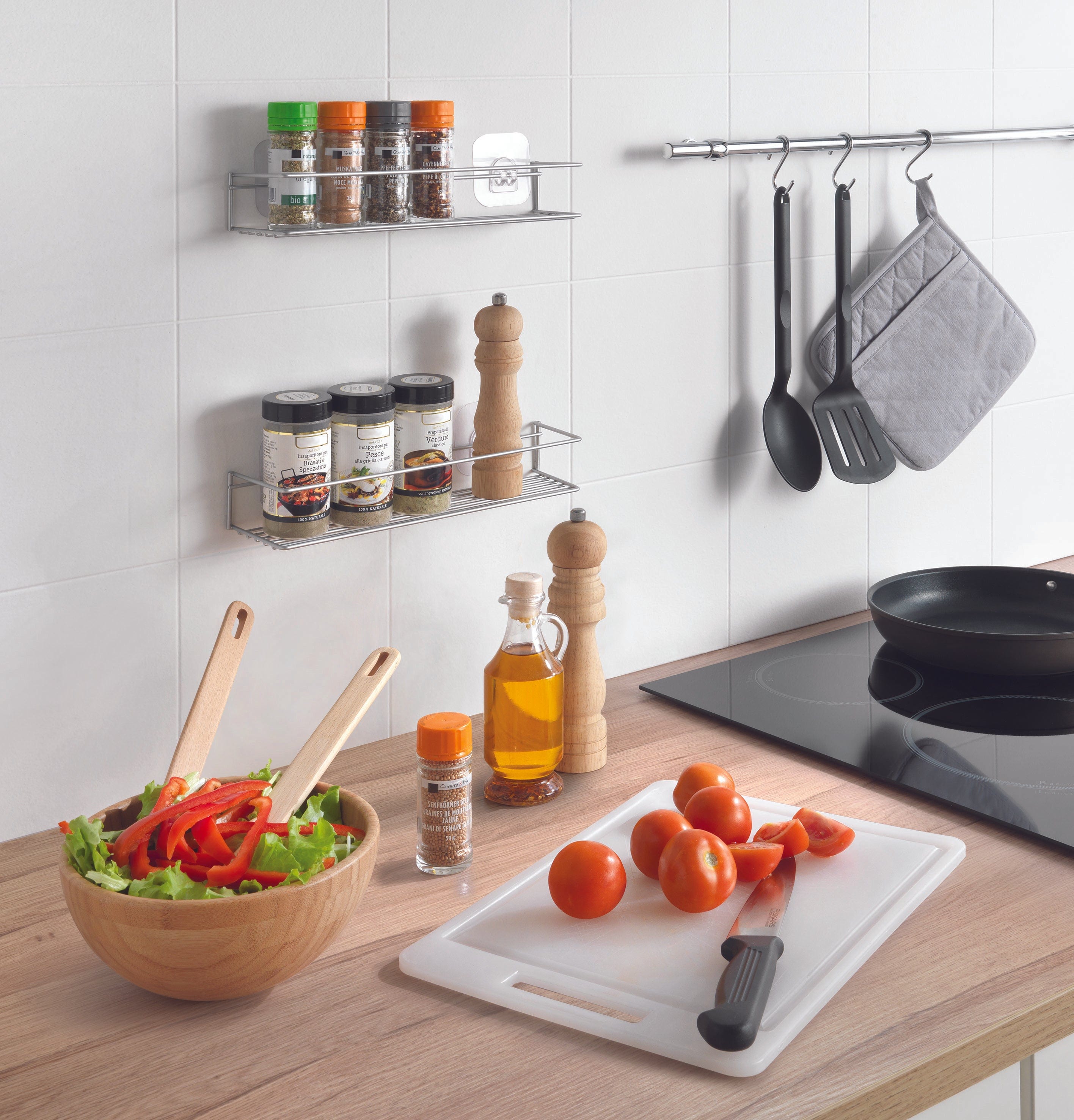 Metaltex Set of 2 Spice Rack Kitchen Organisers and Storage MT598