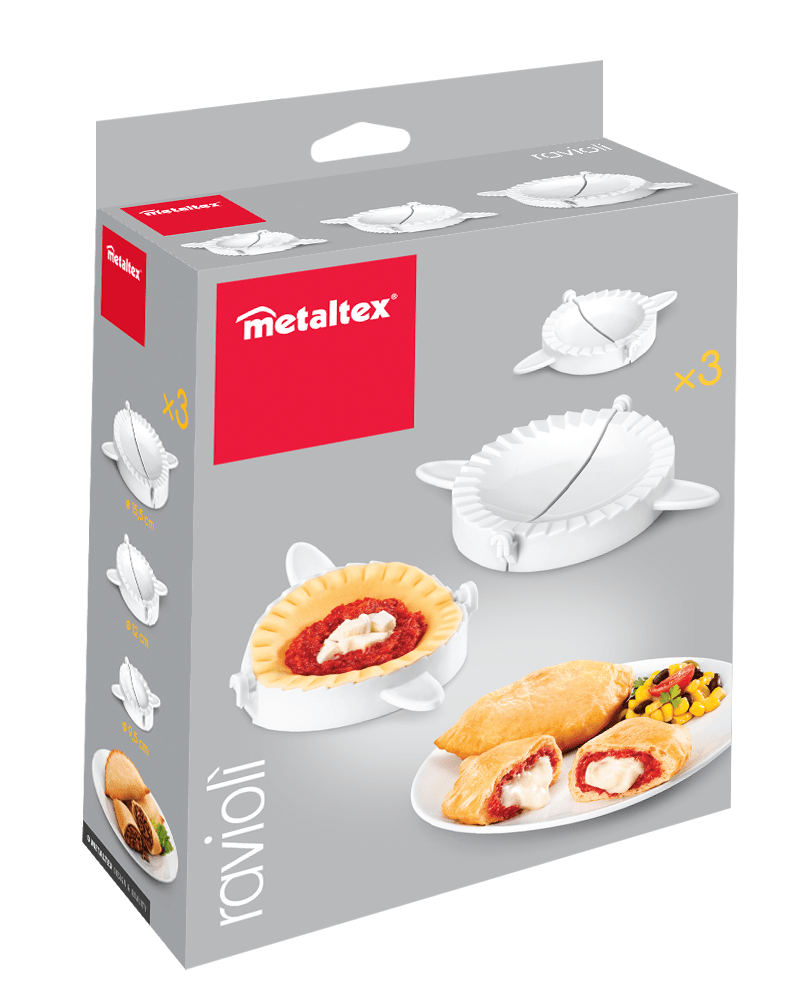 Metaltex Set of 3 Dought and Ravioli Presses Cooking and Preparation Tools MT284