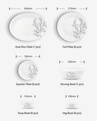 La Opala 26Pcs Dinner Set Pearl Collection , Dusky Vines LA081