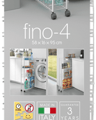 Metaltex 4 Tier Rolling Cart Fino 4 Kitchen Organisers and Storage MT494