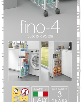 Metaltex 4 Tier Rolling Cart Fino 4 Kitchen Organisers and Storage MT494