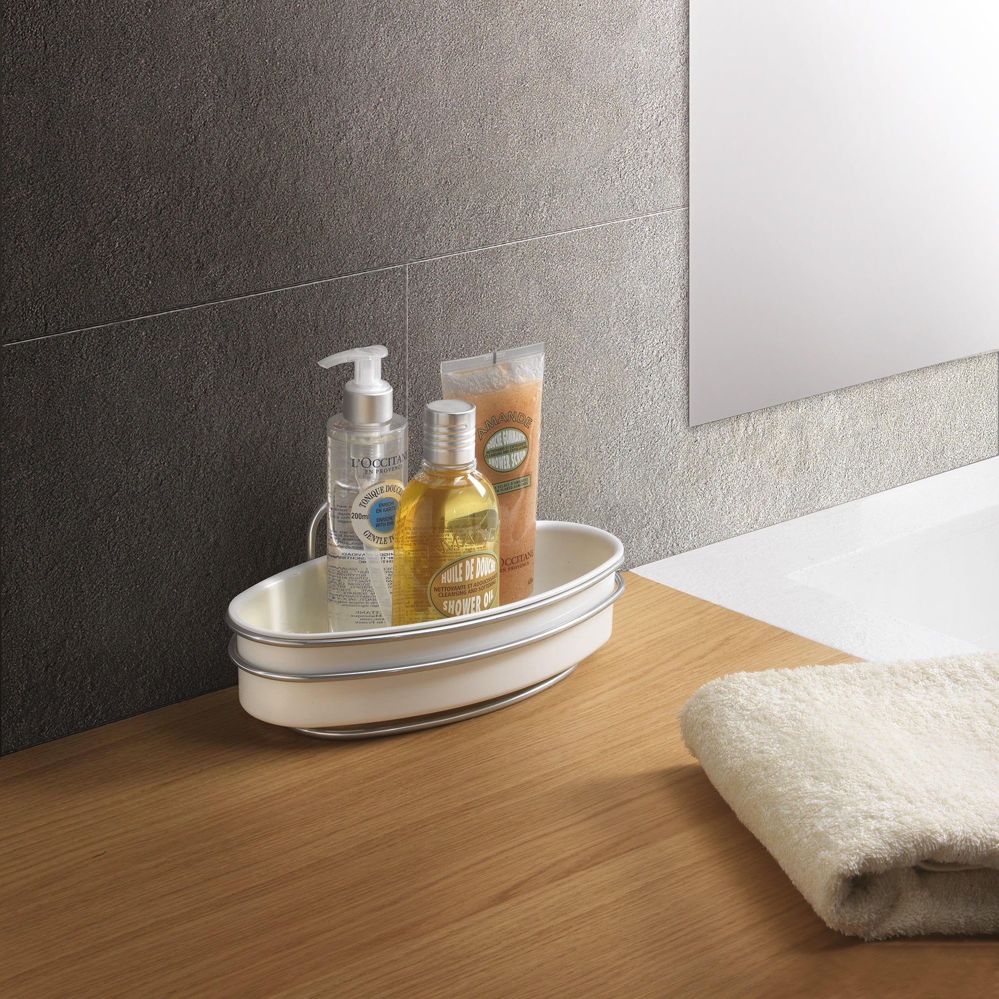 Metaltex Orbit 1 Tier Rectangular Shelf Bathroom Organisers MT513