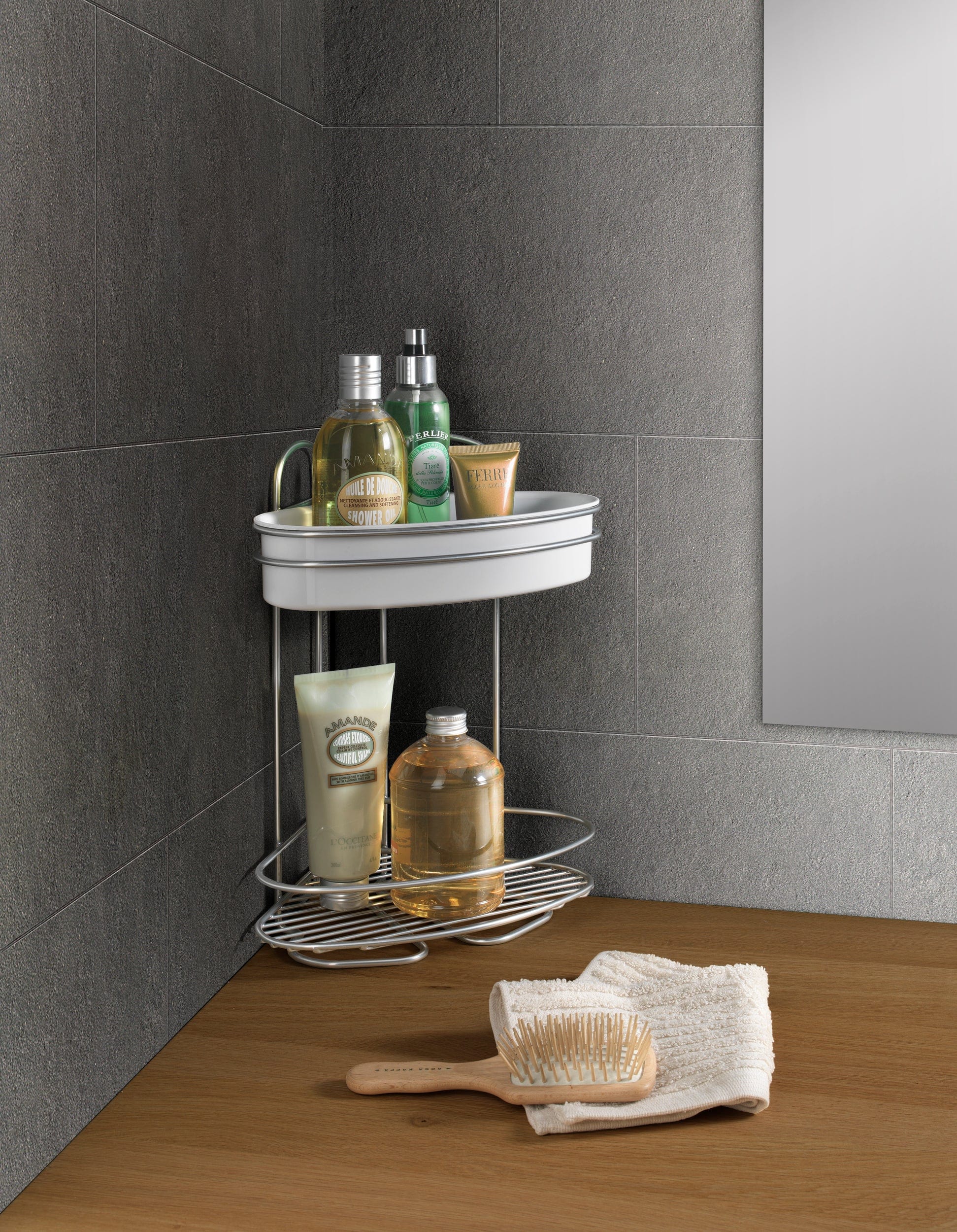 Metaltex Orbit 2 Tier Rectangular Shelf Bathroom Organisers MT515