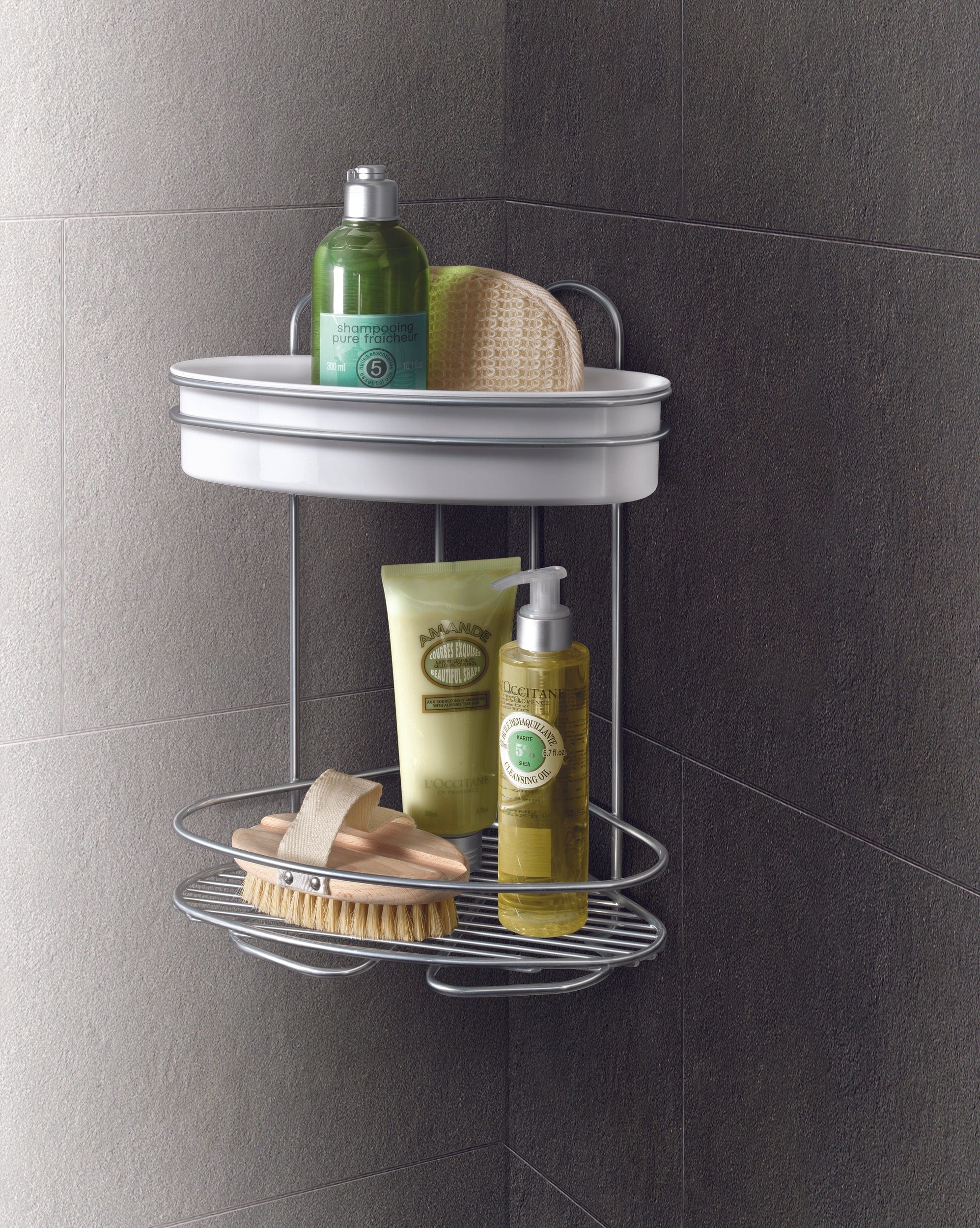 Metaltex Orbit 2 Tier Rectangular Shelf Bathroom Organisers MT515