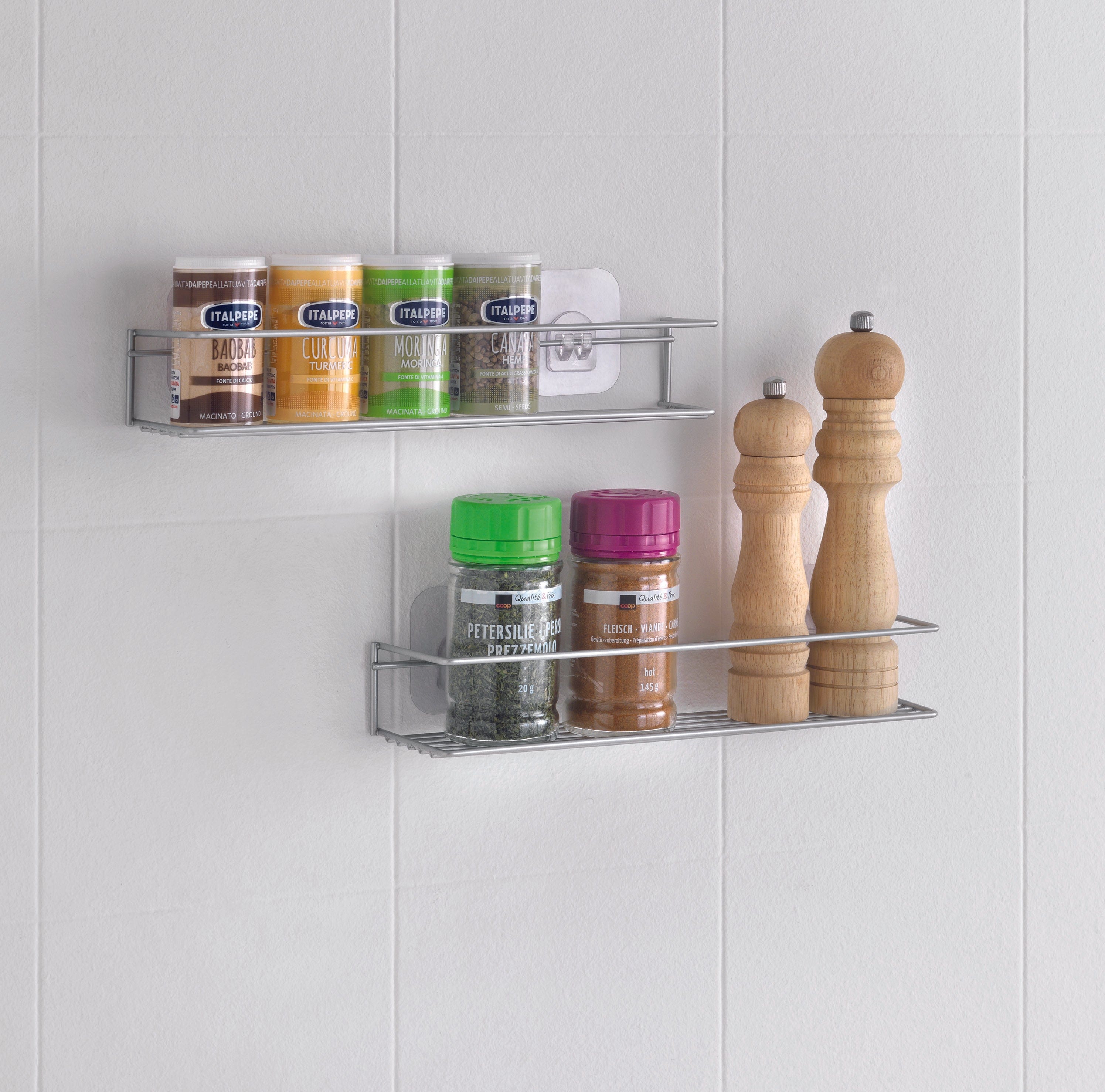 Metaltex Set of 2 Spice Rack Kitchen Organisers and Storage MT598