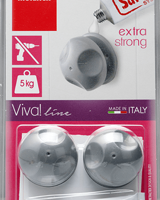 Metaltex Viva Set 2 Elements Safefix Bathroom Organisers MT341